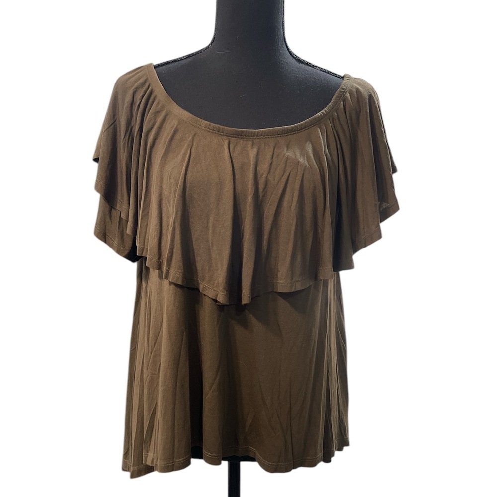Free People Swim Brown Ruffle Top